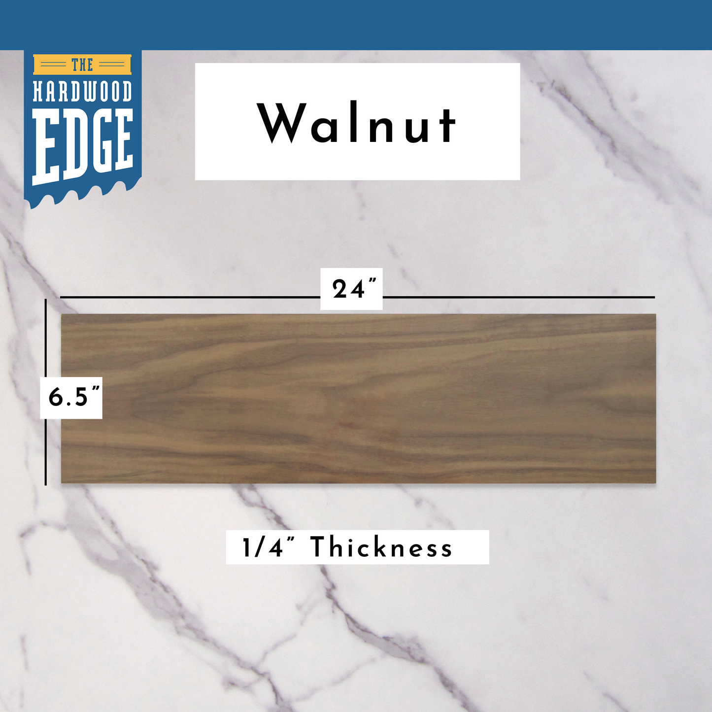 Walnut 6.5"x24" 2-Piece Pack 100% Solid Hardwood
