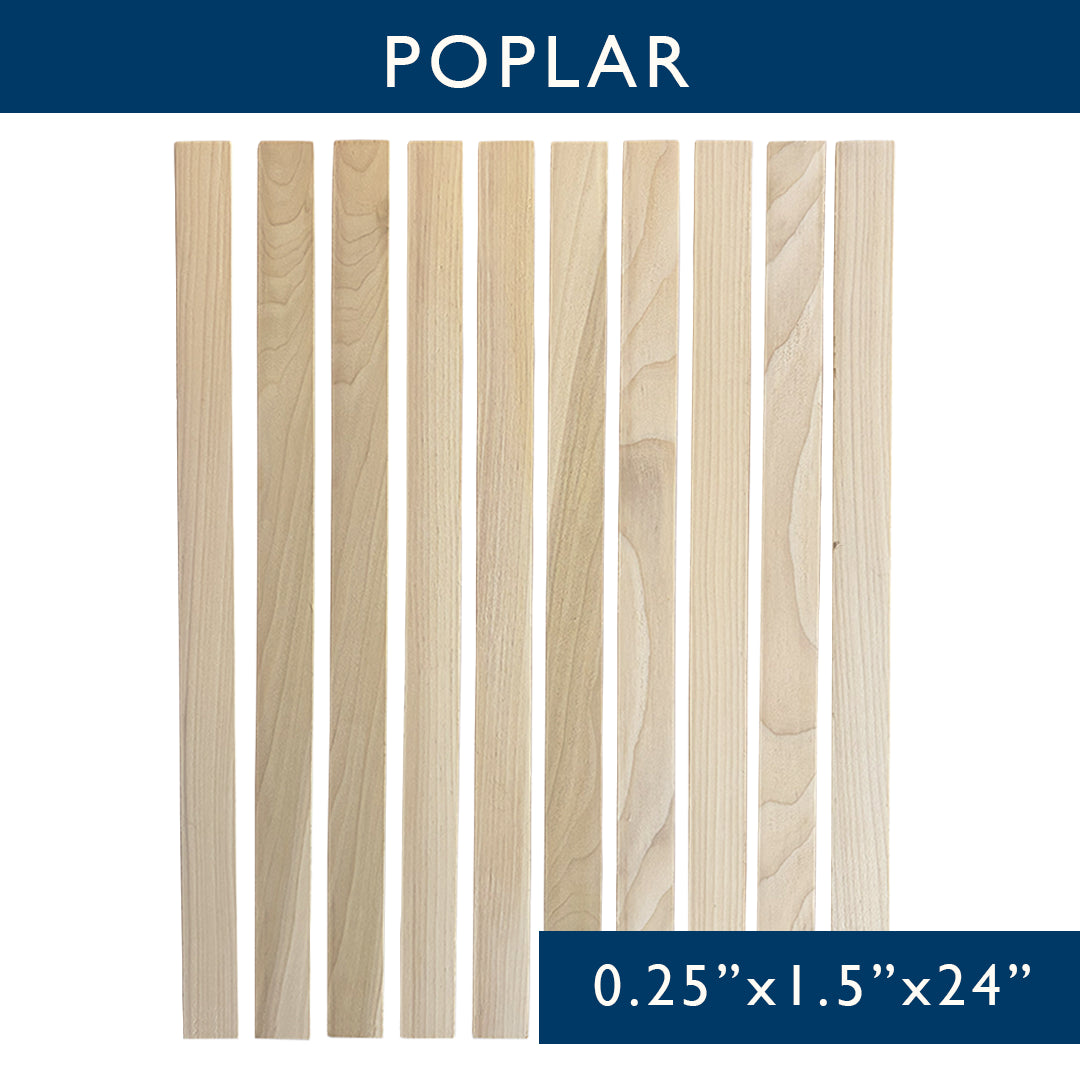 Poplar Solid Hardwood Hobby Boards 10-Piece Bundle