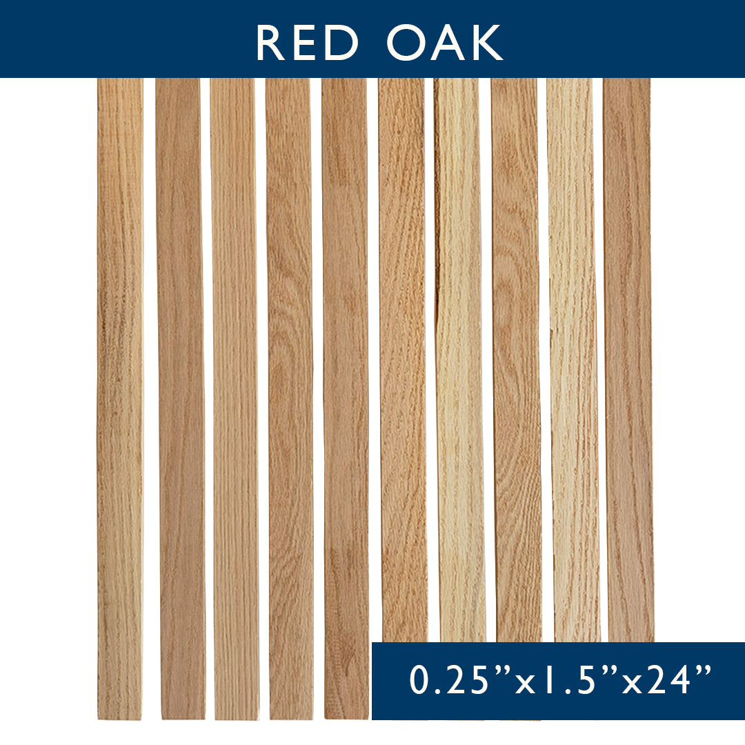 Red Oak Solid Hardwood Hobby Boards 10-Piece Bundle
