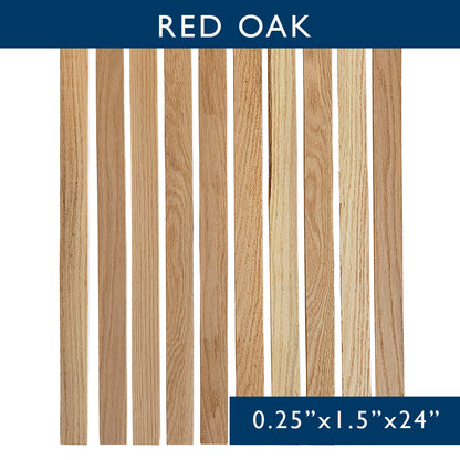 Red Oak Solid Hardwood Hobby Boards 10-Piece Bundle