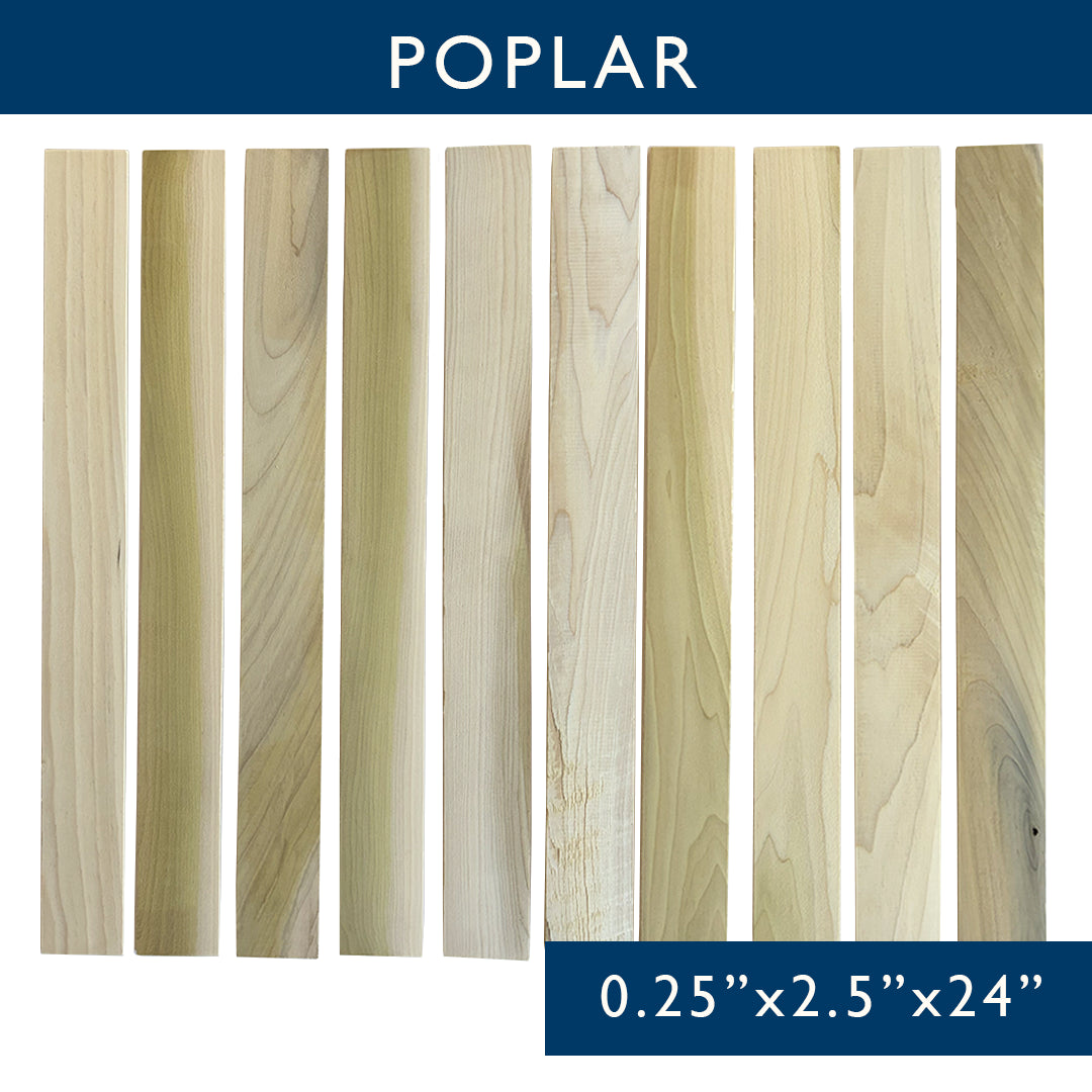 Poplar Solid Hardwood Hobby Boards 10-Piece Bundle