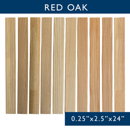 Red Oak Solid Hardwood Hobby Boards 10-Piece Bundle