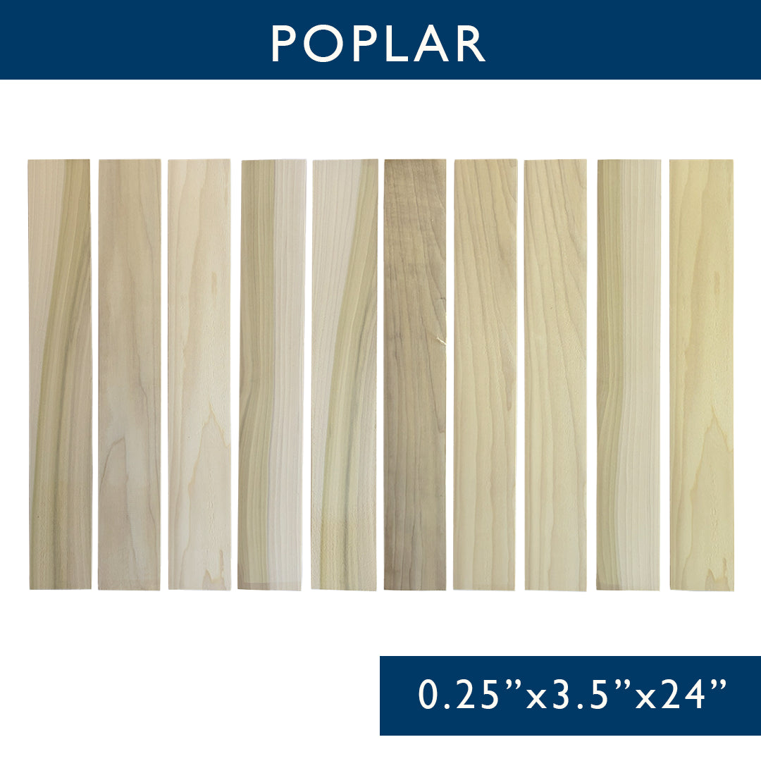 Poplar Solid Hardwood Hobby Boards 10-Piece Bundle