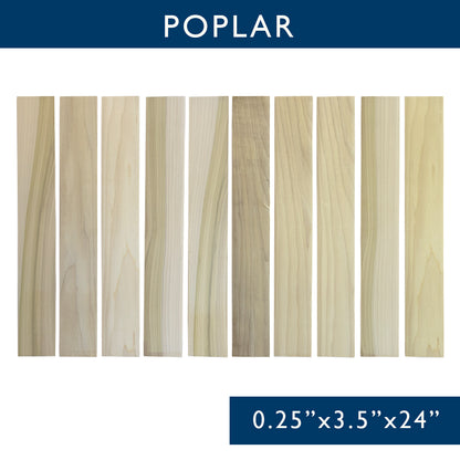 Poplar Solid Hardwood Hobby Boards 10-Piece Bundle
