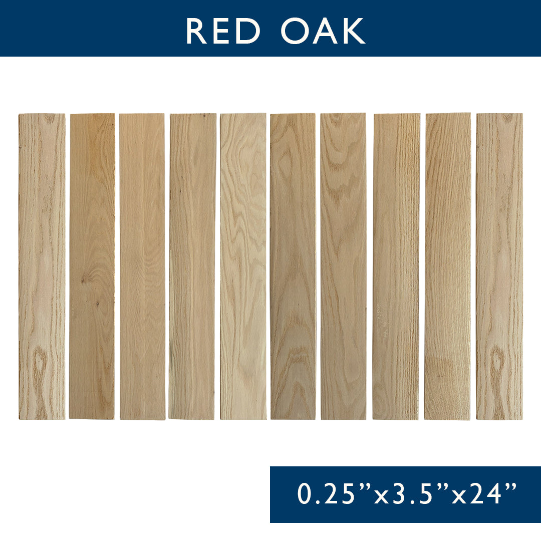 Red Oak Solid Hardwood Hobby Boards 10-Piece Bundle