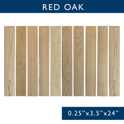 Red Oak Solid Hardwood Hobby Boards 10-Piece Bundle