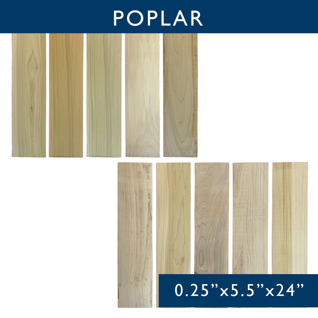 Poplar Solid Hardwood Hobby Boards 10-Piece Bundle