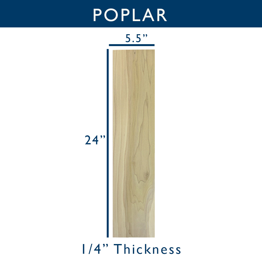 Poplar Solid Hardwood Hobby Boards 10-Piece Bundle