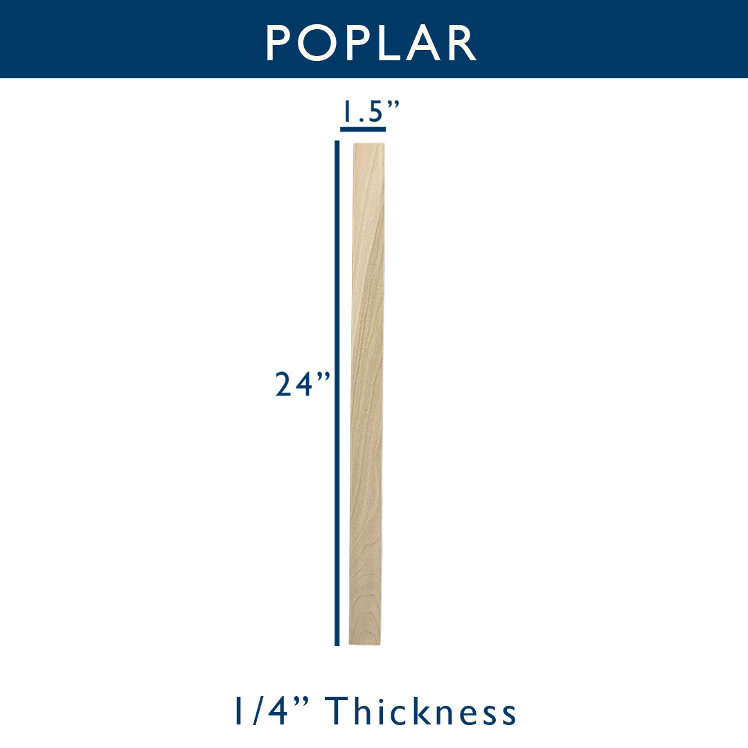 Poplar Solid Hardwood Hobby Boards 10-Piece Bundle