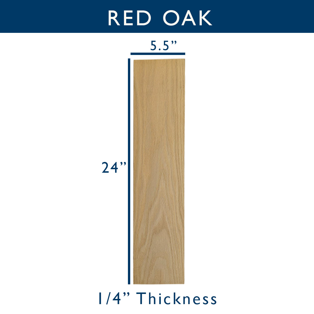 Red Oak Solid Hardwood Hobby Boards 10-Piece Bundle