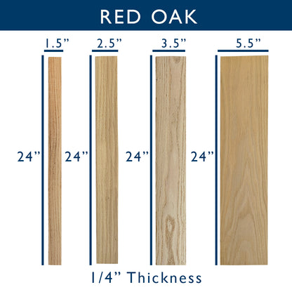 Red Oak Solid Hardwood Hobby Boards 10-Piece Bundle