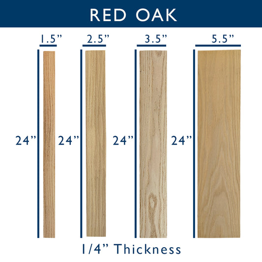 Red Oak Solid Hardwood Hobby Boards 10-Piece Bundle