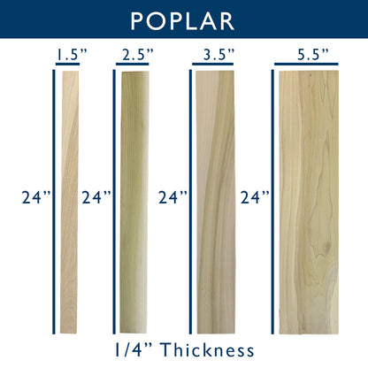 Poplar Solid Hardwood Hobby Boards 10-Piece Bundle